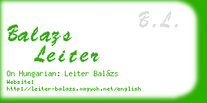 balazs leiter business card