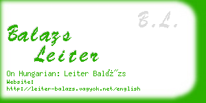 balazs leiter business card